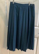 Vintage Pendleton Teal Pleated Wool Skirt Sz 6 petite 