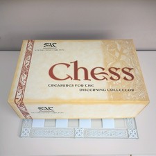 Roman Empire Themed Chess Set & Glass Chessboard by Studio Ann Carlton SAC Boxed