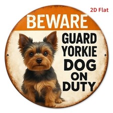 Yorkshire Terrier Dog Warning Tin Metal Signs Home D cor 8x8 Guard Yorkie on Dut