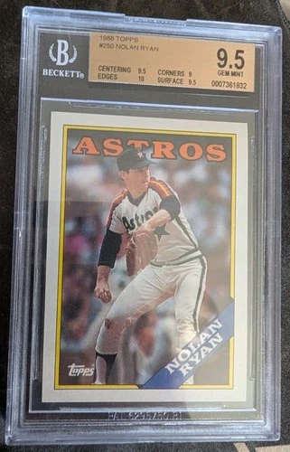 1988 Topps #250 Nolan Ryan BGS 9.5 GEM POP 9 10 Edges 3 Tougher Than PSA 10