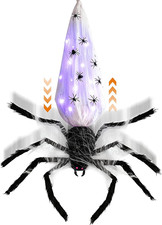 3FT Hanging Halloween Animatronic Spider Decorations Outdoor, Sound Activated An