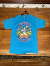 VTG 80s 1989New Orleans Bayou Beer Gator Puff Print  T-Shirt Men's Size L