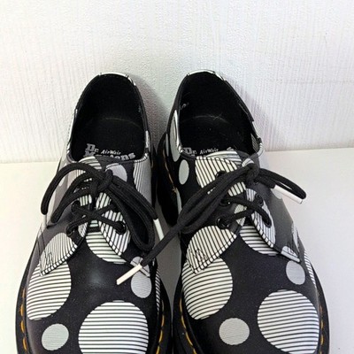 Dr. Martens Docc Martens Sneaker Low Top Leder schwarz/weiß Punkte Gr. 39,5