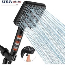 Handheld Shower Head Filter W/ 6 Spray Modes High Pressure Water Softener System