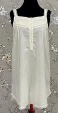 SoieRose 100 Cotton Victorian Sleeveless Nightgown - Ivory - SR-1070