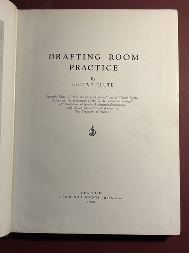 Zeichenzimmer Praxis Eugene Clute 1928 Architektur Technik Vintage Buch - Bild 2 von 5