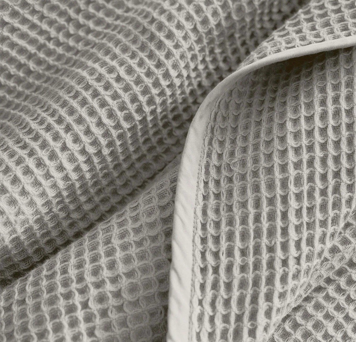 Boll Branch Waffle Knit Cotton Bed Blanket Pewter Gray King NWT