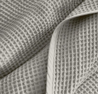 Boll Branch Waffle Knit Cotton Bed Blanket Pewter Gray King NWT