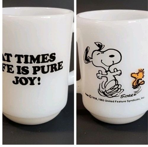 Anchor Hocking Snoopy Woodstock Coffee Mug 1965 Life Is Pure Joy