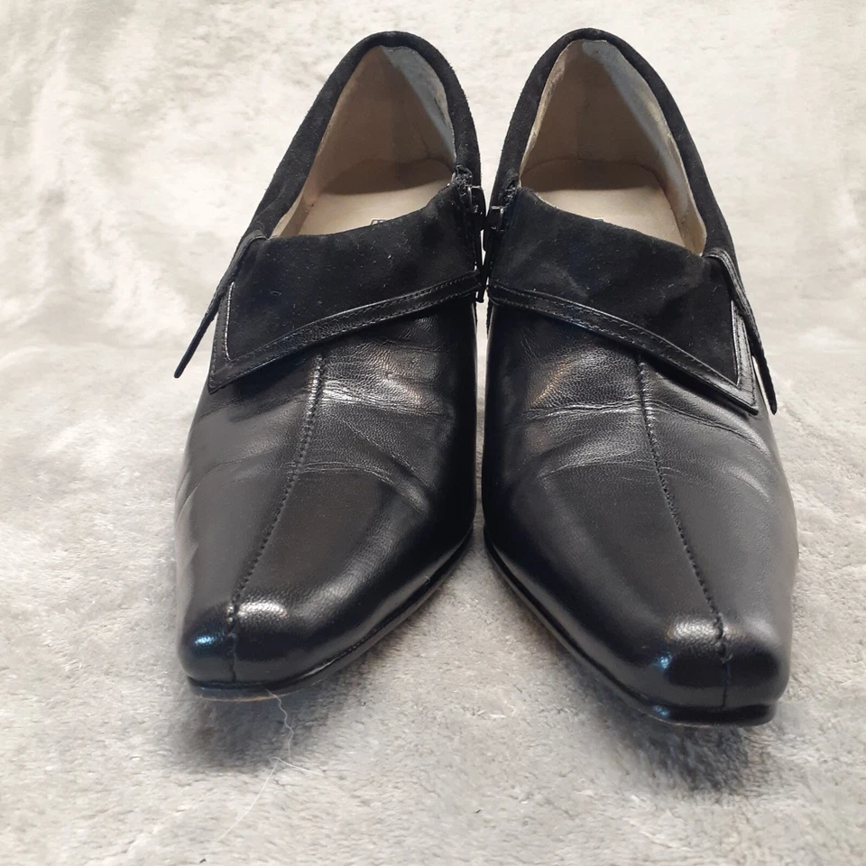 Bota Bellini Rimmer Couro Preto Clássica Zíper Tornozelo Salto Tamanho 7M - Imagem 4 de 4