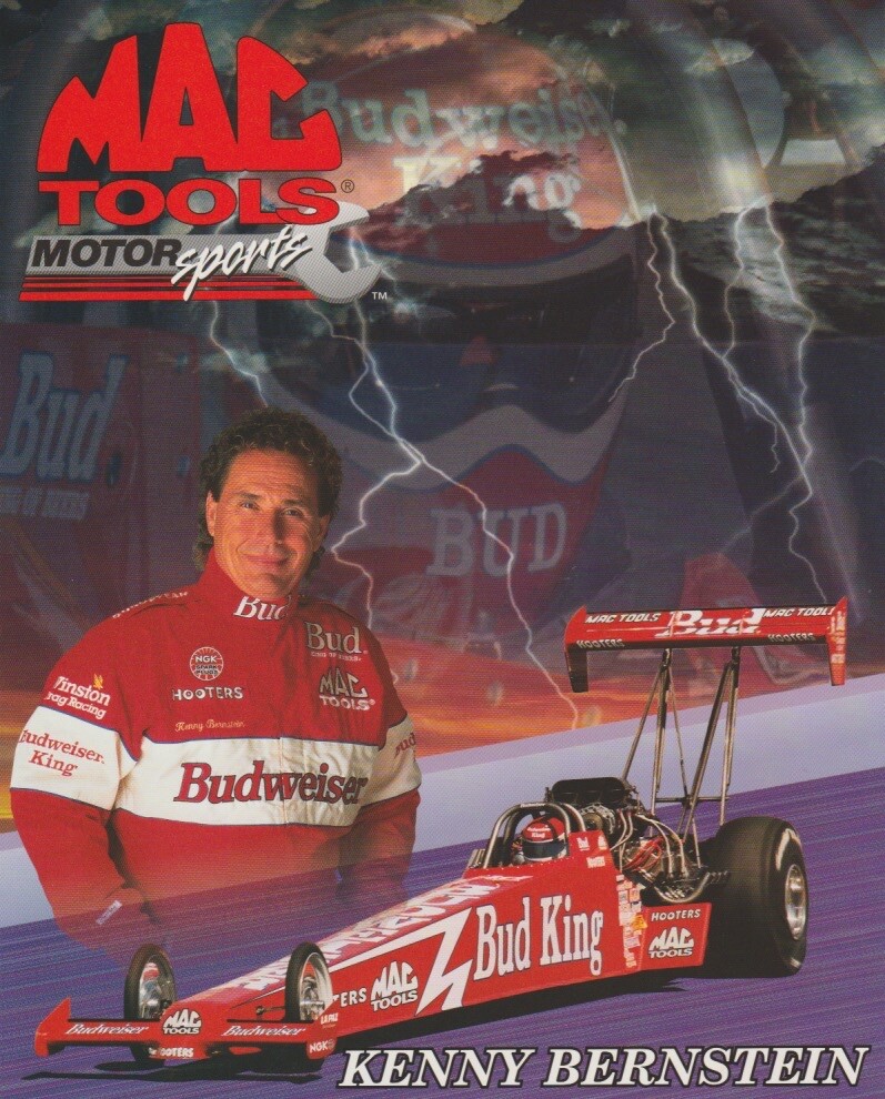 1996 Kenny Bernstein Mac Tools Top Fuel NHRA Hero Card | eBay