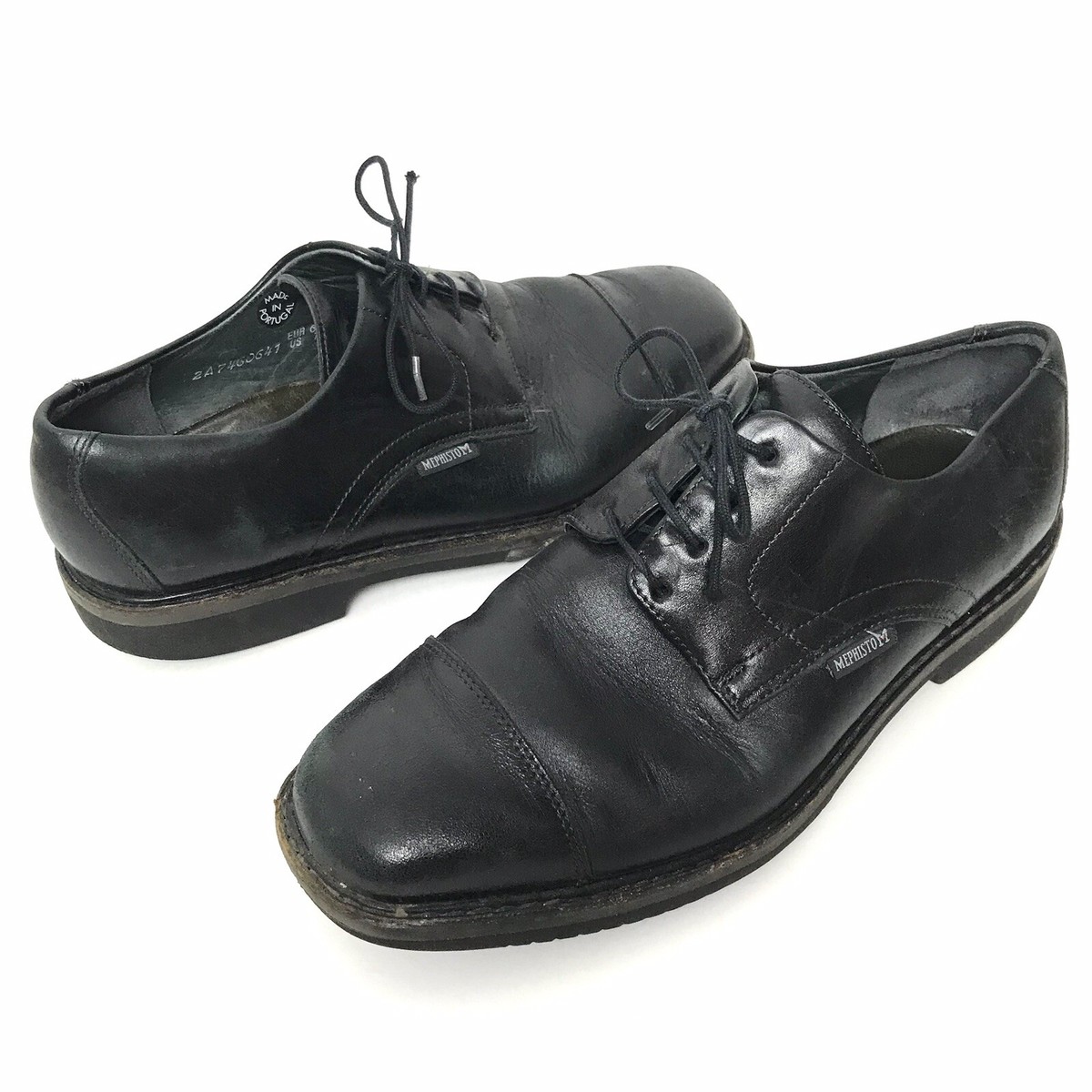 Mephisto Air Relax Mens 7US 6.5EUR Cap Toe Black Leather  display picture 1