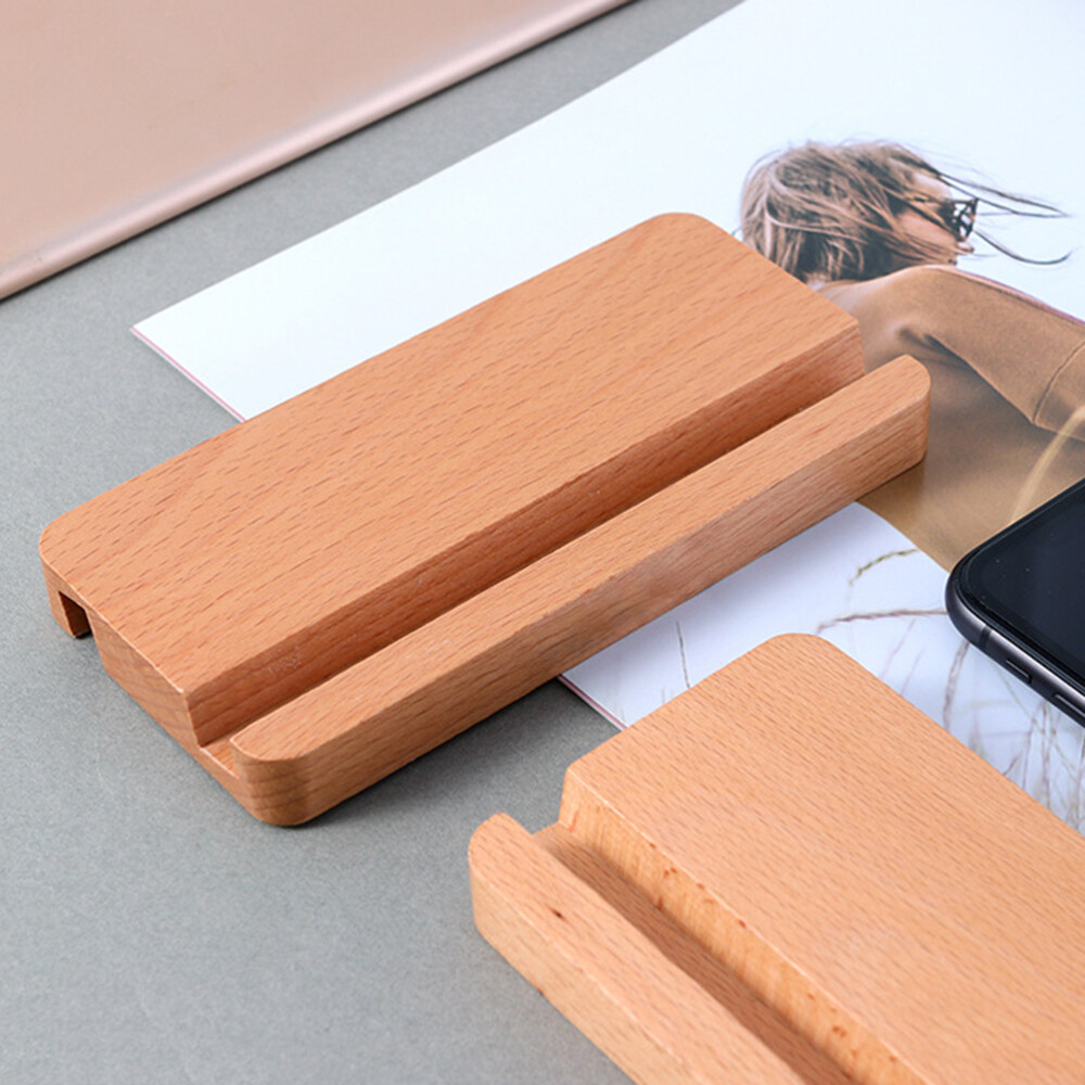 Compact Wooden Phone Stand for Tablets and Phones Free Your Hands