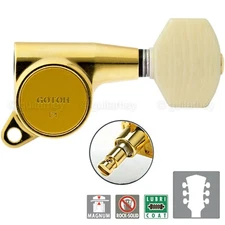 NEW Gotoh SG381-M07 MG Locking Tuning Keys IVORY Style Buttons Set 3x3 - GOLD