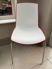 Task Connection Ice Red/White Stacking Chair - Canteen / Breakout Room