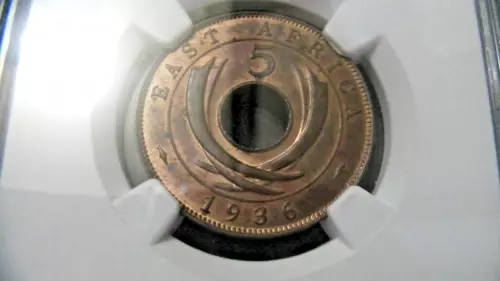 +E.AFRICA    1936KN   EDWARD V111  5C  SLABBED  NGC MGC MS63RB     LOT  106