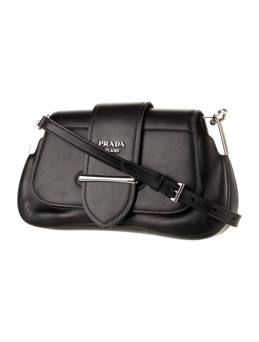 Prada Nylon And Leather Identity Shoulder Bag - Black