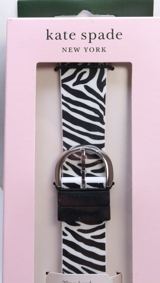 Kate Spade Zebra Stripe Silicone 38/40/41mm Band For Apple