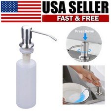 300ML Soap Dispenser Kitchen Stainless Steel Sink Hands Bath Liquid Pump Bottle
