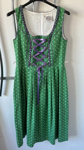 Children's traditional dirndl sleeveless green purple size 152 by St. Peter Country