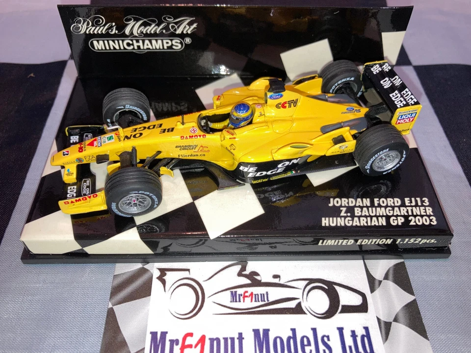 1:43 Minichamps 400030112 Zsolt Baumgartner Jordan Ford EJ13 GP Ungherese 2003 - Immagine 2 di 4