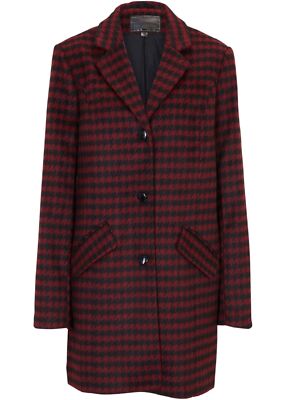 Neu Blazermantel Gr. 40 Rhododendronrot Schwarz Damen Blazer Mantel Coat Jacke