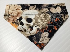 Skull Print XX Small Over the Collar Dog / Cat Bandana Pet Fashion Accessory