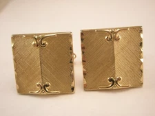 Matte Finish Square Scalloped Edge Vintage SWANK Cuff Links plain simple