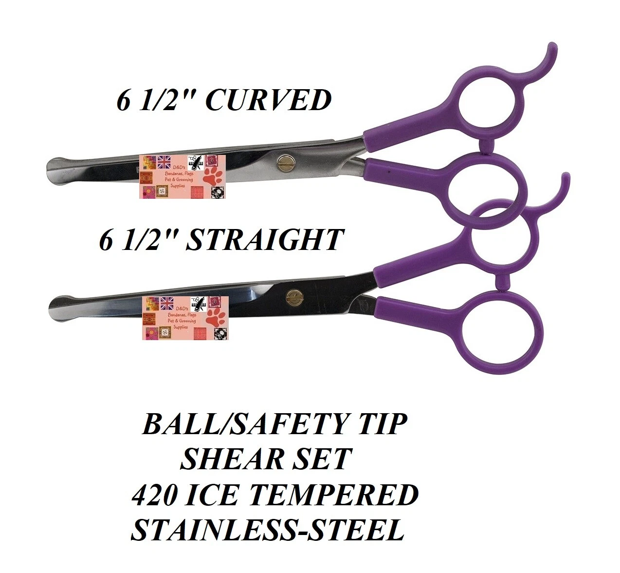 PRO PET GROOMING STRAIGHT&CURVED Safety/Blunt/Ball Tip/Nose SHEAR Scissor SET