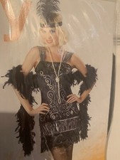 NWOT Flirty Flapper Costume Roaring 20's Chicago Great Gatsby Adult Size Medium