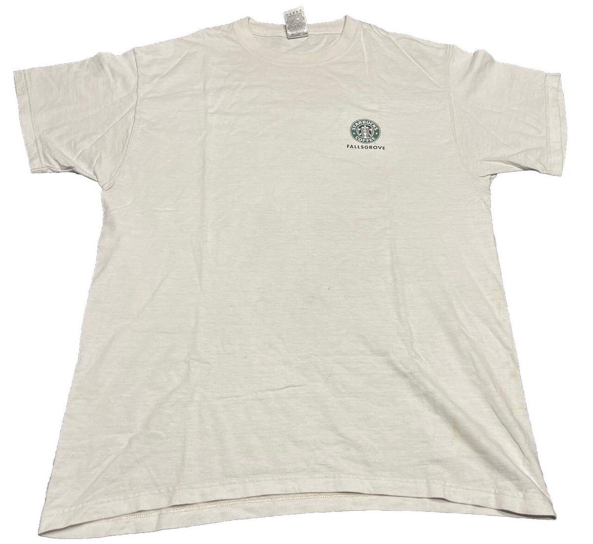 VTG 90s STARBUCKS Coffee Seattle White USA Promo Tee T-Shirt L L2