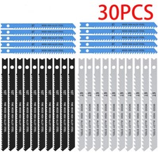 30PC Jigsaw Blades Set High Carbon Steel Wood Plastic Metal Cutting Blades