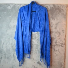 BLUE Scarf Wrap Shawl Pashmina Style Fringe Elegant Classic Fashion 23x70