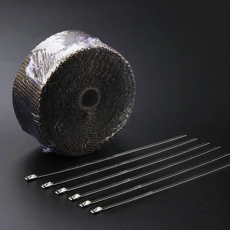 Cinta de aislamiento térmico universal para tubo de escape de motocicleta 2" x 16 pies Foto 4 de 4