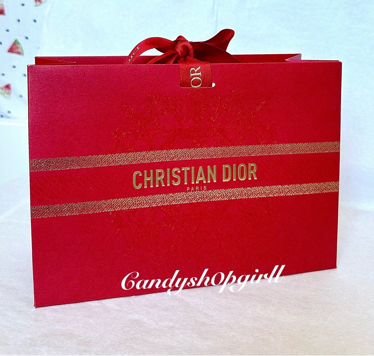 【日本未入荷!】Dior ミニバッグ レッド NEW Christian Dior RED Mini Paper Gift Bag 6