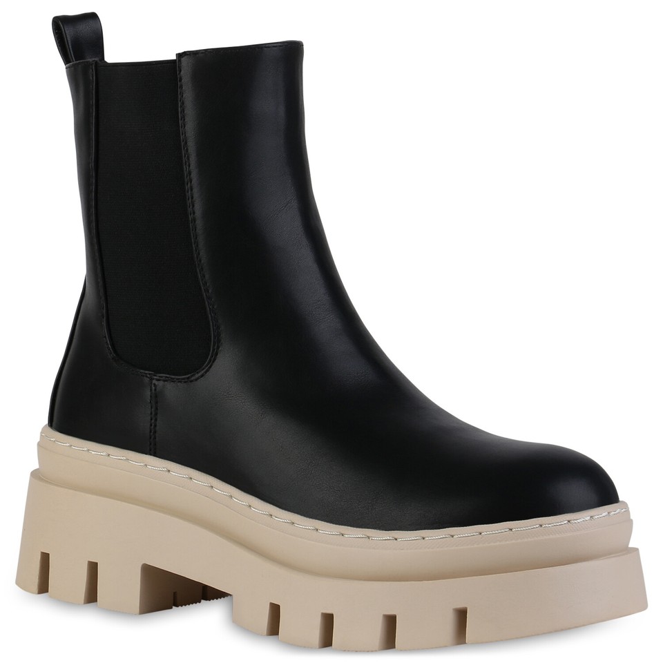 Plateau Boots Mit Blockabsatz