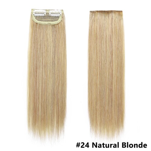 Blonde 100% Real Remy Human Hair Extensions Clip In Short Hair Piece Mini Pads T - Picture 16 of 19