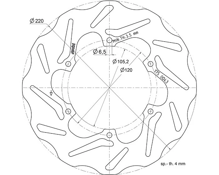 Disco De Freno Polini Piaggio Liberty NRG Gilera Runner Vespa 300 D.220 - Imagen 2 de 2