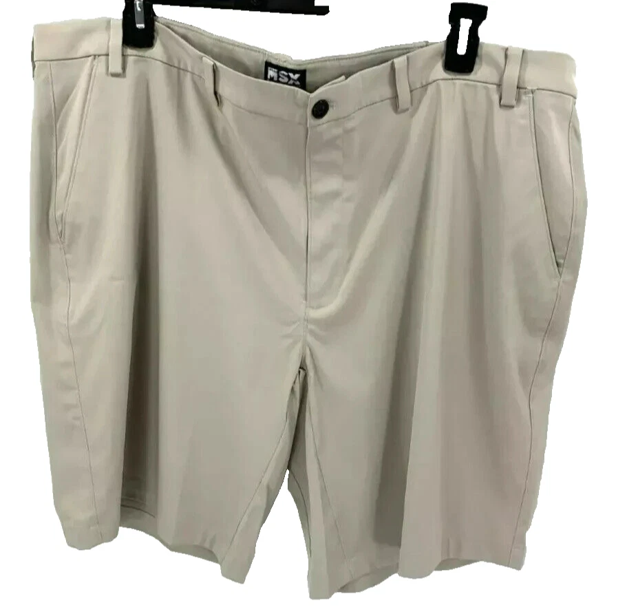 MSX By Michael Strahan 48 Mens Performance Chino Shorts Beige NWT
