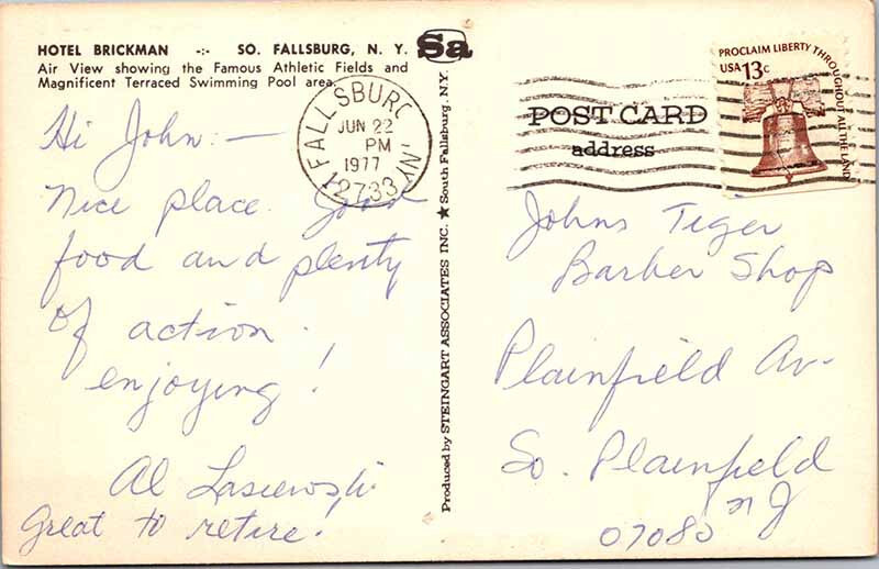 Postcard AERIAL VIEW SCENE Fallsburg New York NY 9/07 AN7716 eBay