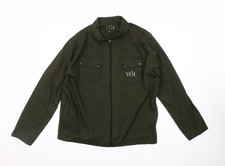 Voi Men's Green Basic Jacket L, Logo Accent, Zip Closure