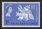 FALKLAND ISLANDS 1963 QEII Freedom from Hunger 1/- Blue SG 211 MH/*