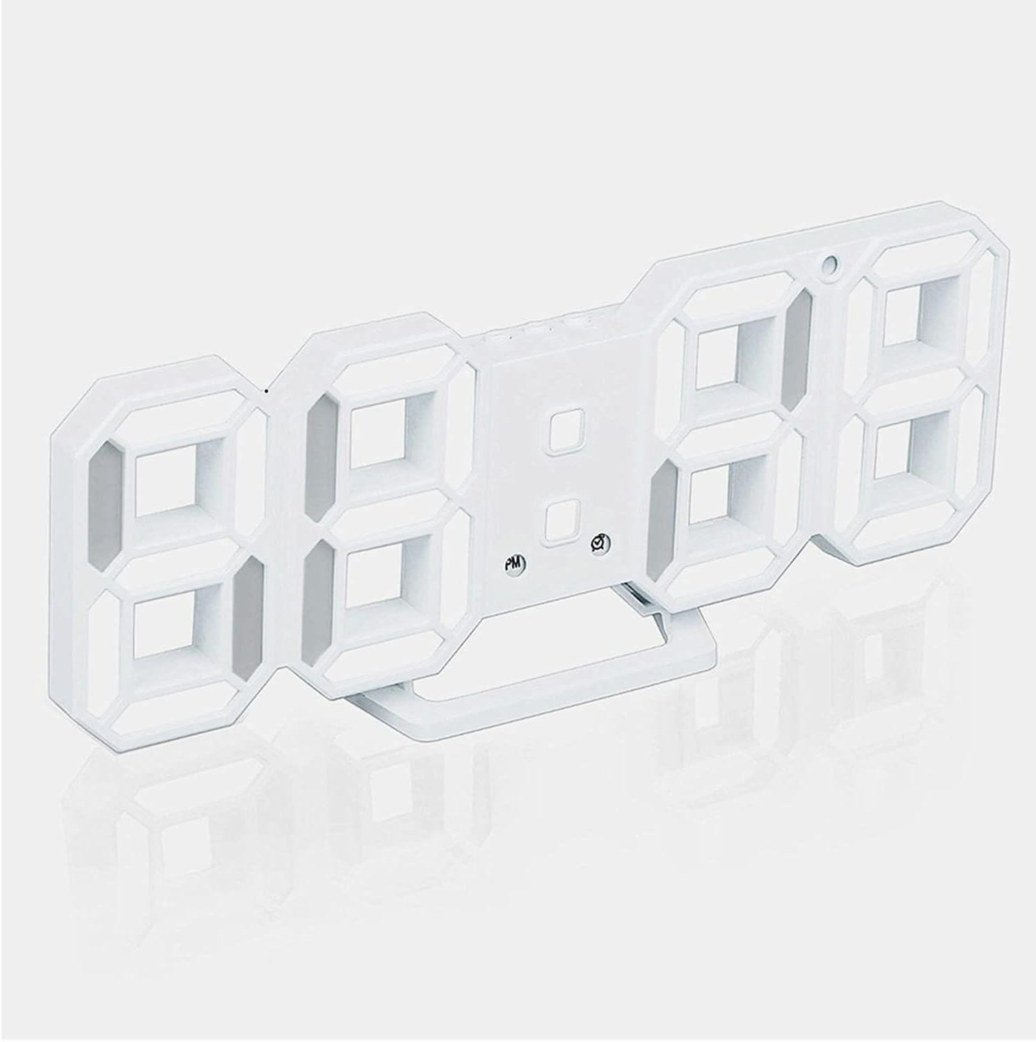3D LED Digital Wall Clock, 9.5" Desk Alarm Clock, with 3 Adjust Brightness Level