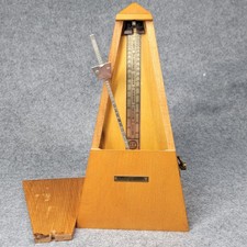 Seth Thomas Mechanical Wooden Pyramid Metronome USA Made Working Vintage