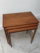 KAI WINDING TEAK NEST TABLES FOR P OUL JEPPERSEN -Danish coffee retro vintage