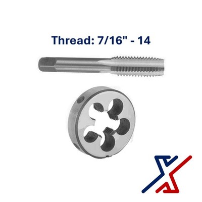 7/16'' - 14 Thread Cutting Carbon Steel Tap & Die Set (1 Set) by X1 Tools