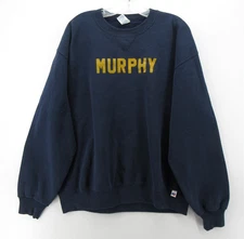 VINTAGE Russell Athletic Sweatshirt Men Large Blue High School 90s Murphy Knit