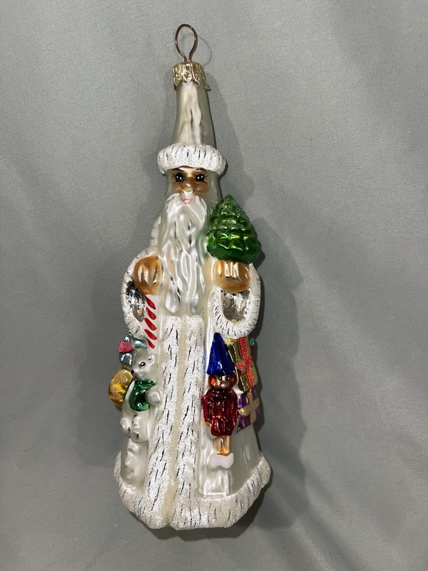 Christopher Radko Ornament “Slim Traveler" Santa. Vintage 1998 7”
