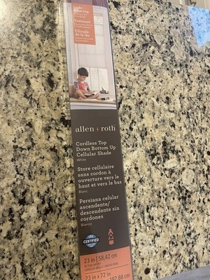 Allen+Roth 23x72 White Cordless Top Down Bottom Up Cellular Shade