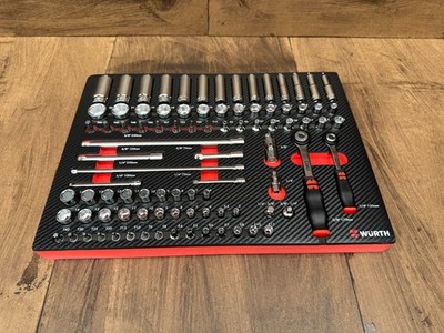 Würth Zebra Steckschlüsselsatz 91tlg 1/4+3/8 Werkstatt Schaumeinlage 8.4.1